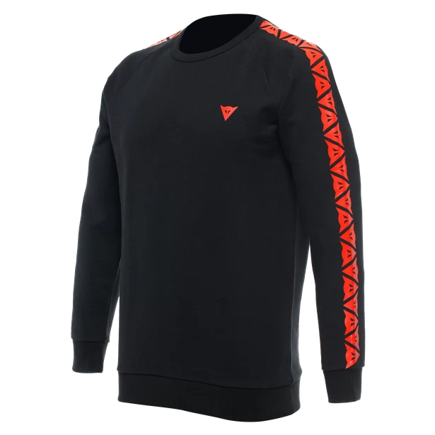 DAINESE SWEATER STRIPES -BLACK/RED-FLUO