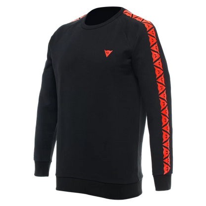 DAINESE SWEATER STRIPES -BLACK/RED-FLUO