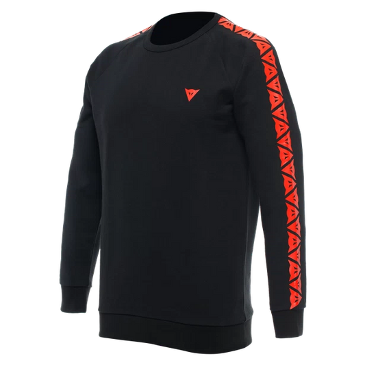 DAINESE SWEATER STRIPES -BLACK/RED-FLUO