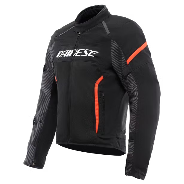 DAINESE AIR FRAME 3 TEX JACKET BLACK/BLACK/RED-FLUO