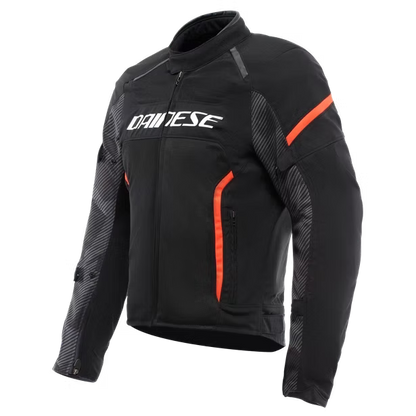 DAINESE AIR FRAME 3 TEX JACKET BLACK/BLACK/RED-FLUO
