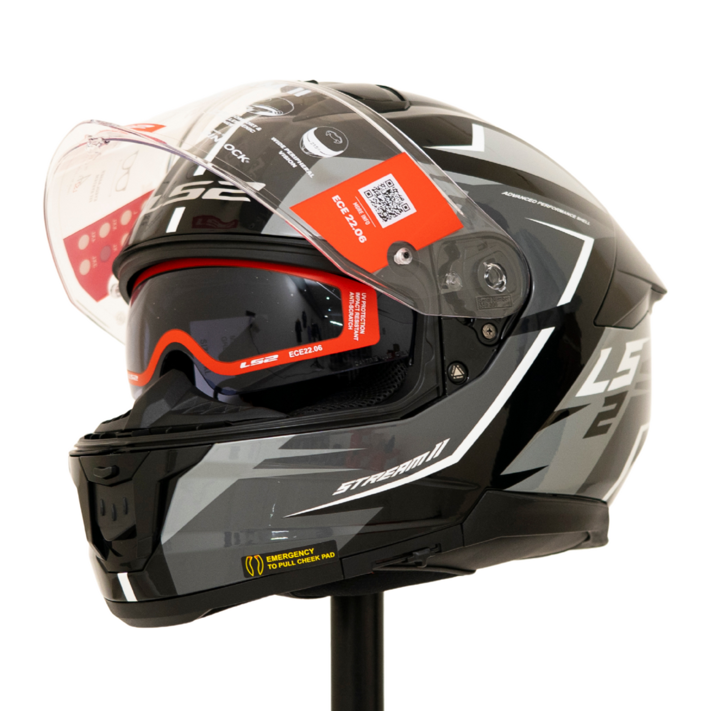 LS2 FF320 STREAM II METEOR BLACK GREY