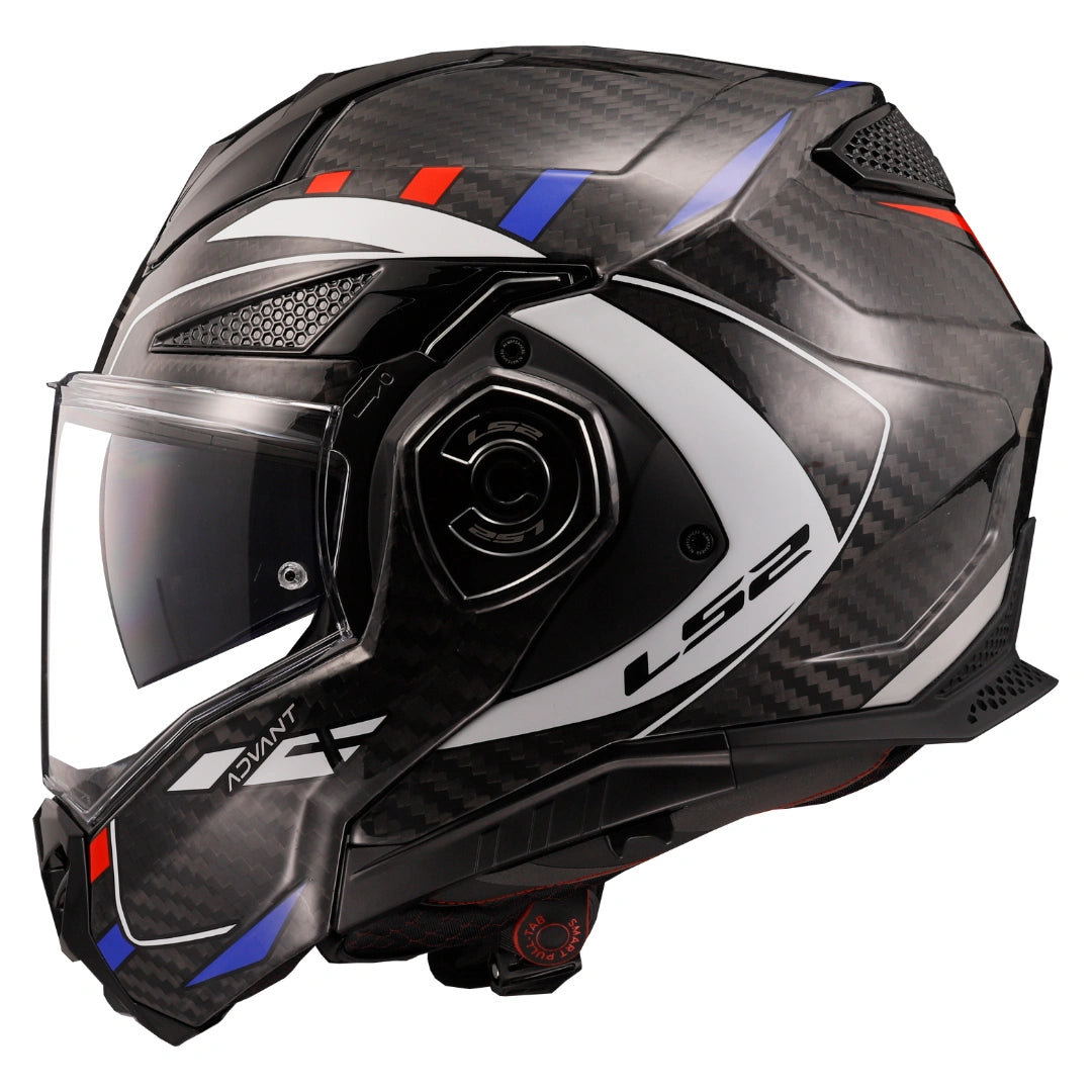 LS2 FF901 ADVANT X CARBON MODULAR HELMET - FUTURE WHITE BLUE RED