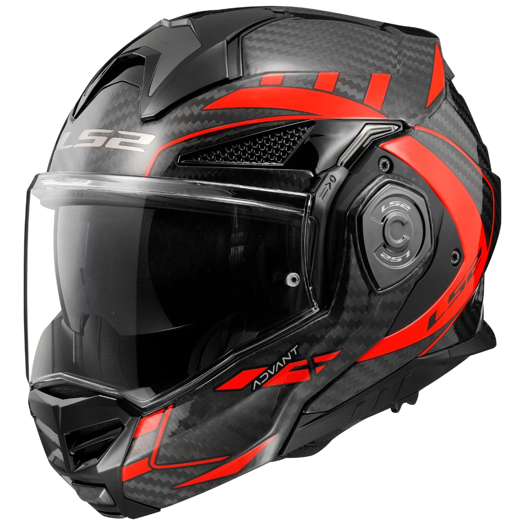 LS2 FF901 ADVANT X  CARBON MODULAR HELMET- FUTURE RED