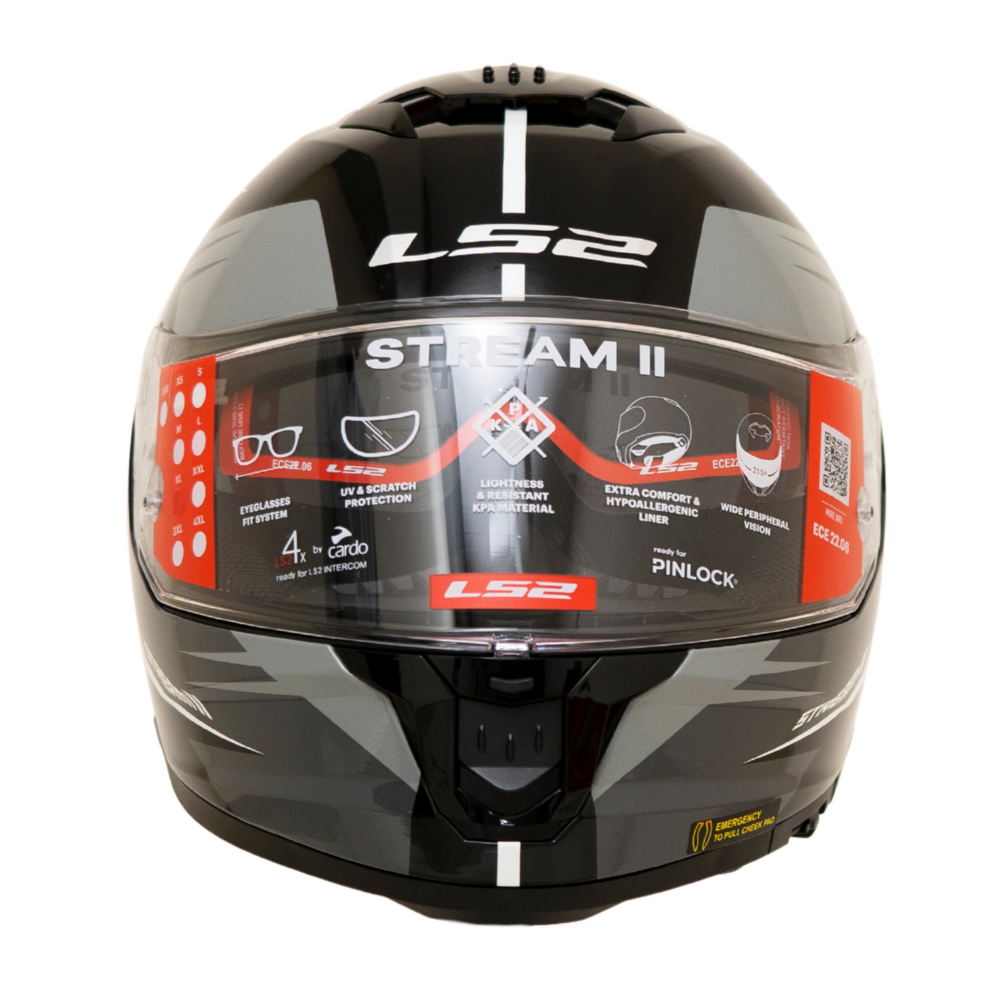 LS2 FF320 STREAM II METEOR BLACK GREY