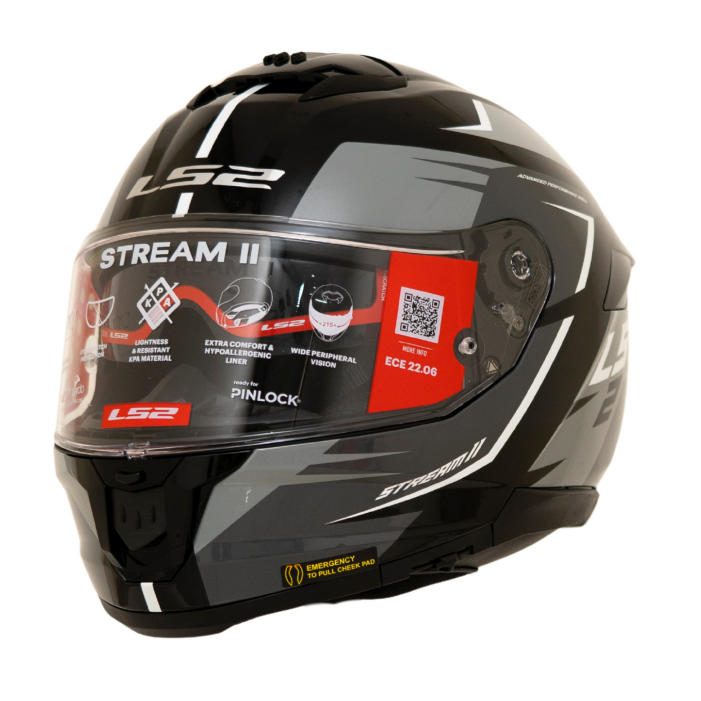 LS2 FF320 STREAM II METEOR BLACK GREY