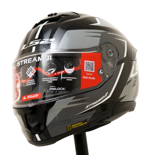 LS2 FF320 STREAM II METEOR BLACK GREY