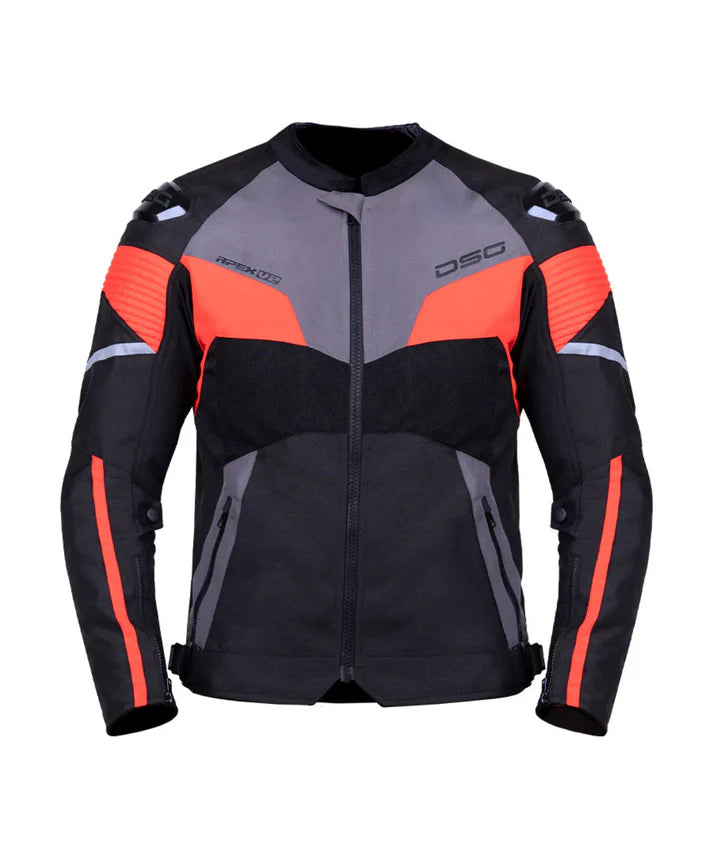 DSG APEX V2 RIDING JACKET BLACK GREY RACING RED