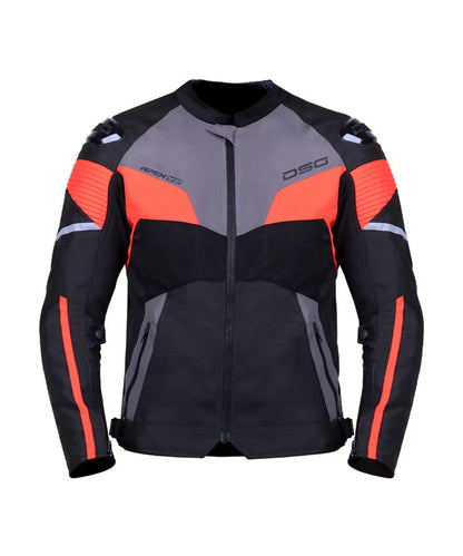 DSG APEX V2 RIDING JACKET BLACK GREY RACING RED