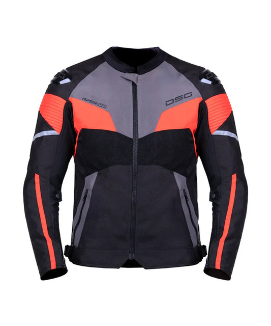 DSG APEX V2 RIDING JACKET BLACK GREY RACING RED