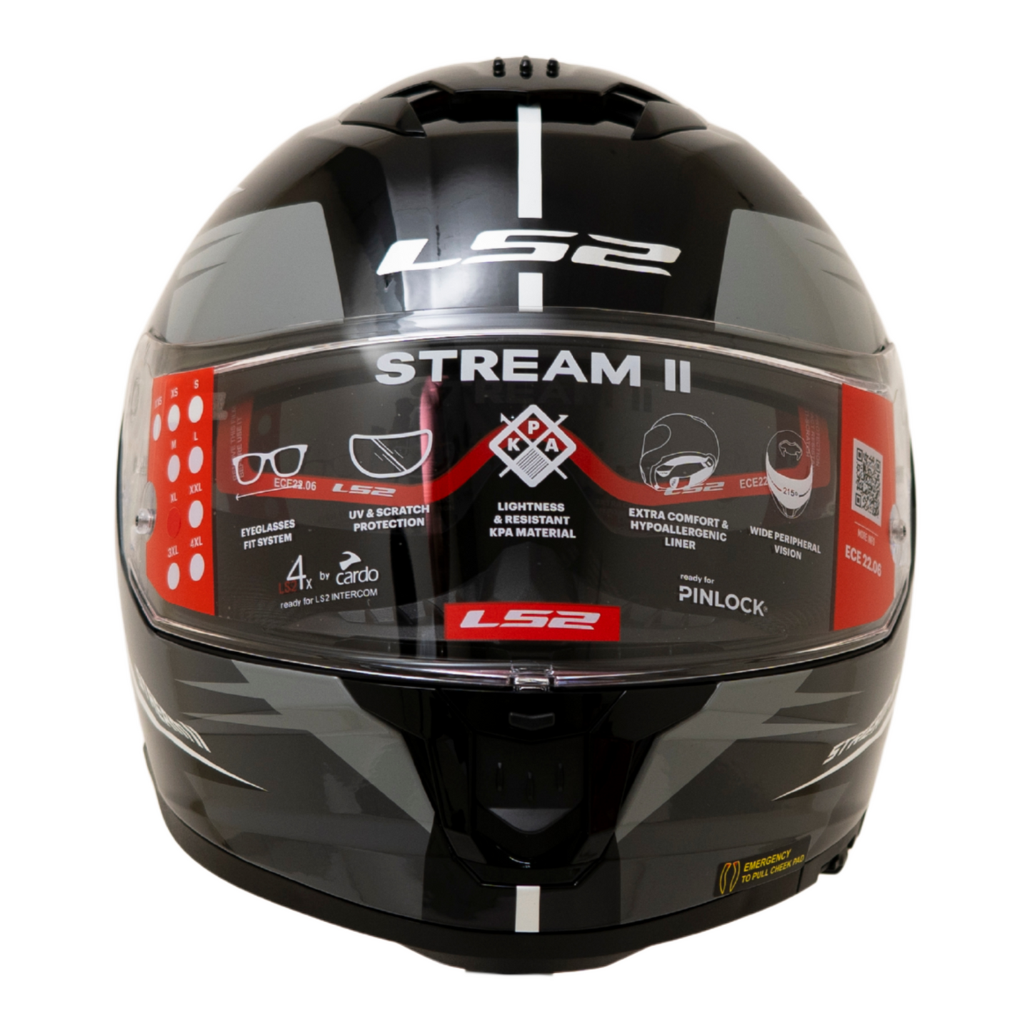 LS2 FF320 STREAM II METEOR BLACK GREY