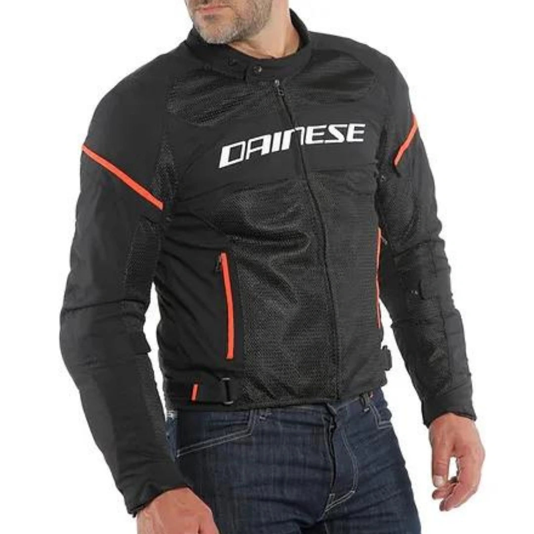 Dainese Air Frame D1 Tex Jacket-Black/White/Fluro-Red