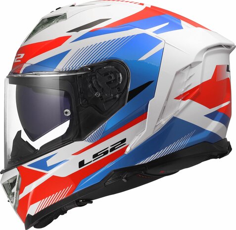 LS2 FF800 STORM III KOMAI GLOSS WHITE BLUE RED
