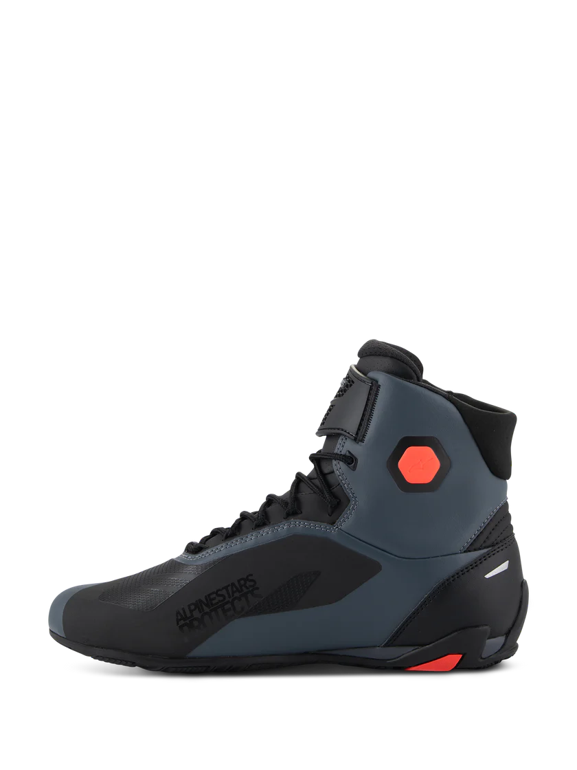 ALPINESTARS FASTER 4 MOTORCYCLE SHOES BLACK/GRAY/RED FLUO