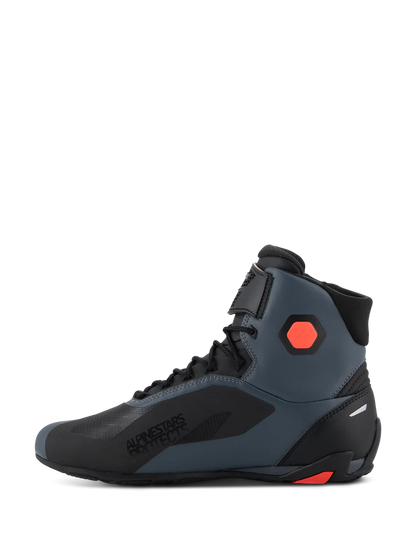 ALPINESTARS FASTER 4 MOTORCYCLE SHOES BLACK/GRAY/RED FLUO