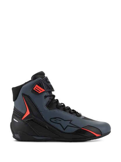 ALPINESTARS FASTER 4 MOTORCYCLE SHOES BLACK/GRAY/RED FLUO