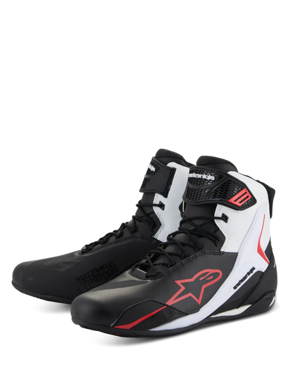 ALPINESTARS FASTER 4 MOTORCYCLE SHOES BLACK/WHITE/RED