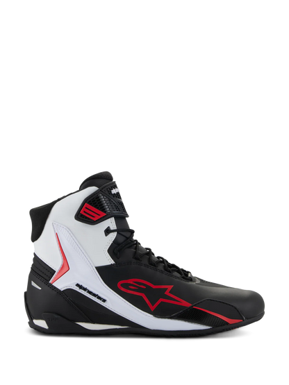 ALPINESTARS FASTER 4 MOTORCYCLE SHOES BLACK/WHITE/RED