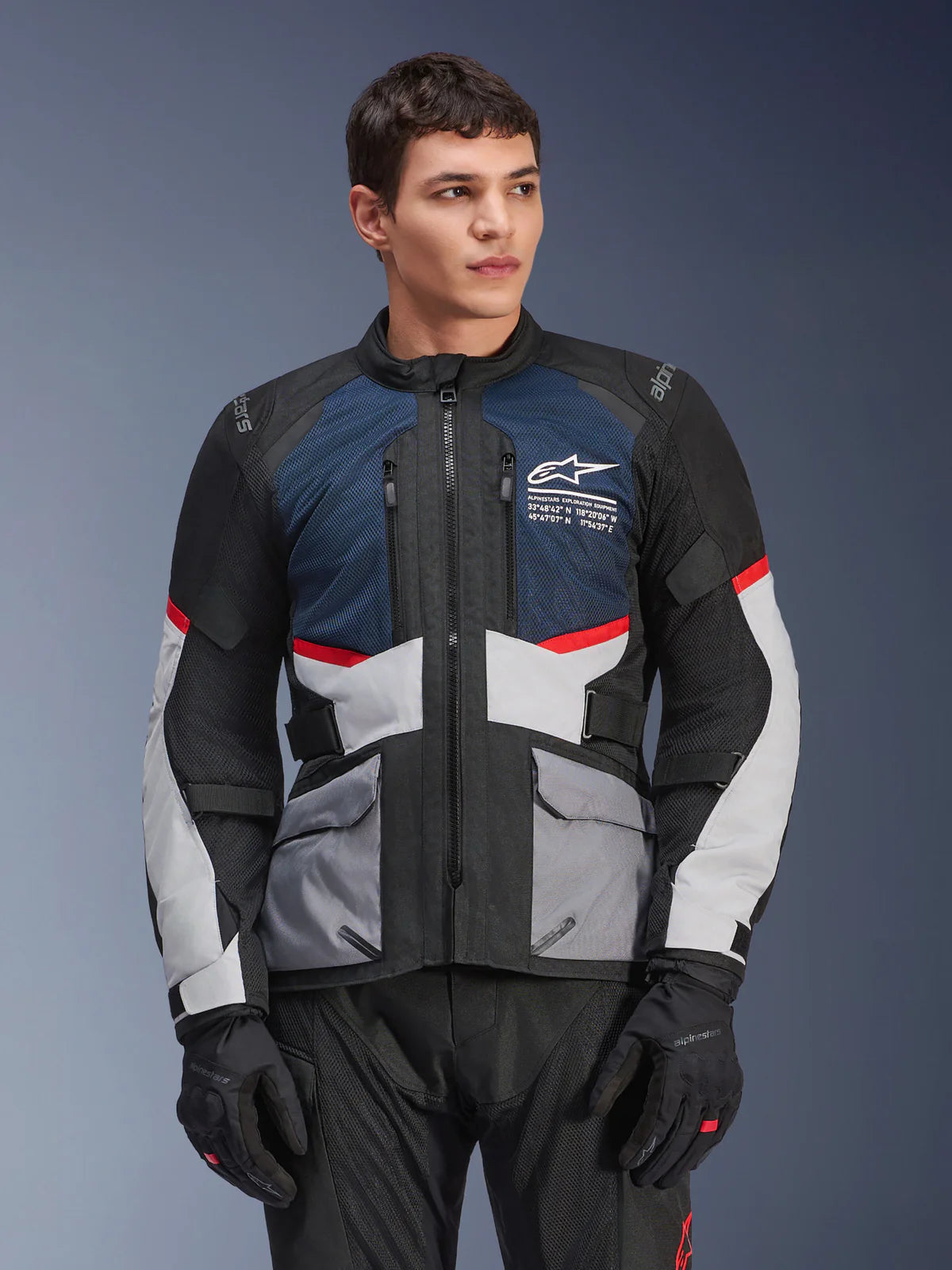 ALPINESTARS ANDES AIR DRYSTAR® JACKET-DEEP BLUE/BLACK/ICE GREY