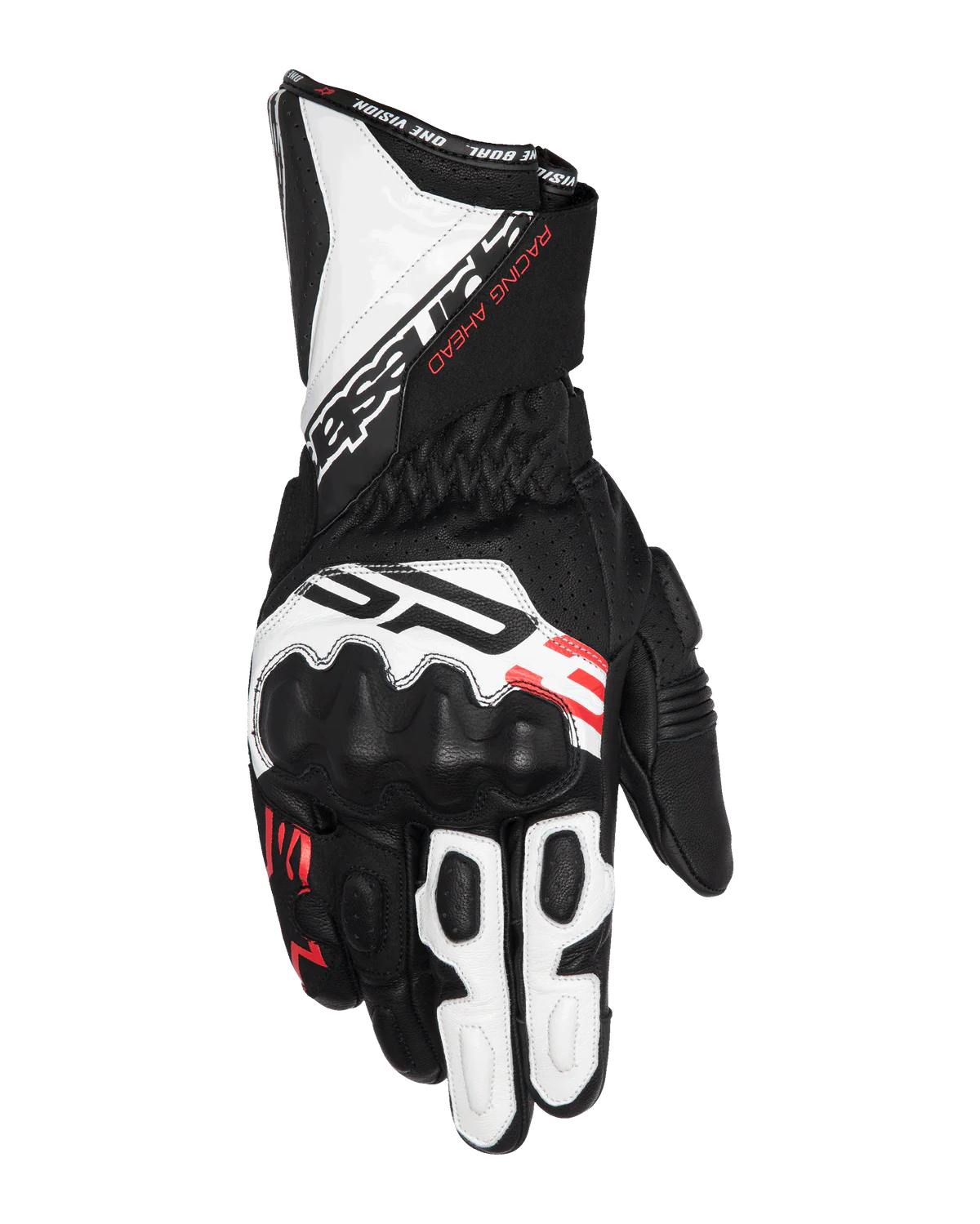 ALPINESTAR SP-3 RACING/SPORT GLOVES BLACK/WHITE/RED FLUO