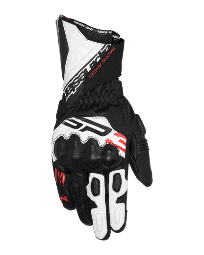 ALPINESTAR SP-3 RACING/SPORT GLOVES BLACK/WHITE/RED FLUO