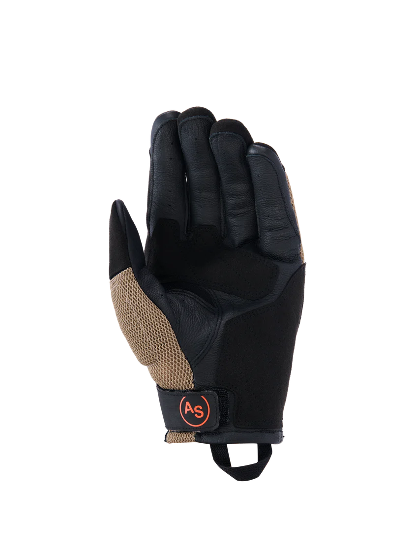 ALPINESTARS MANTI AIR GLOVES- DARK KHAKI/BLACK/ORANGE FLUO