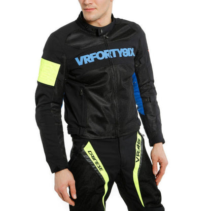 Dainese VR46 Grid Air Tex Jacket BLACK/PRINCESS-BLUE/FLUO-YELLOW