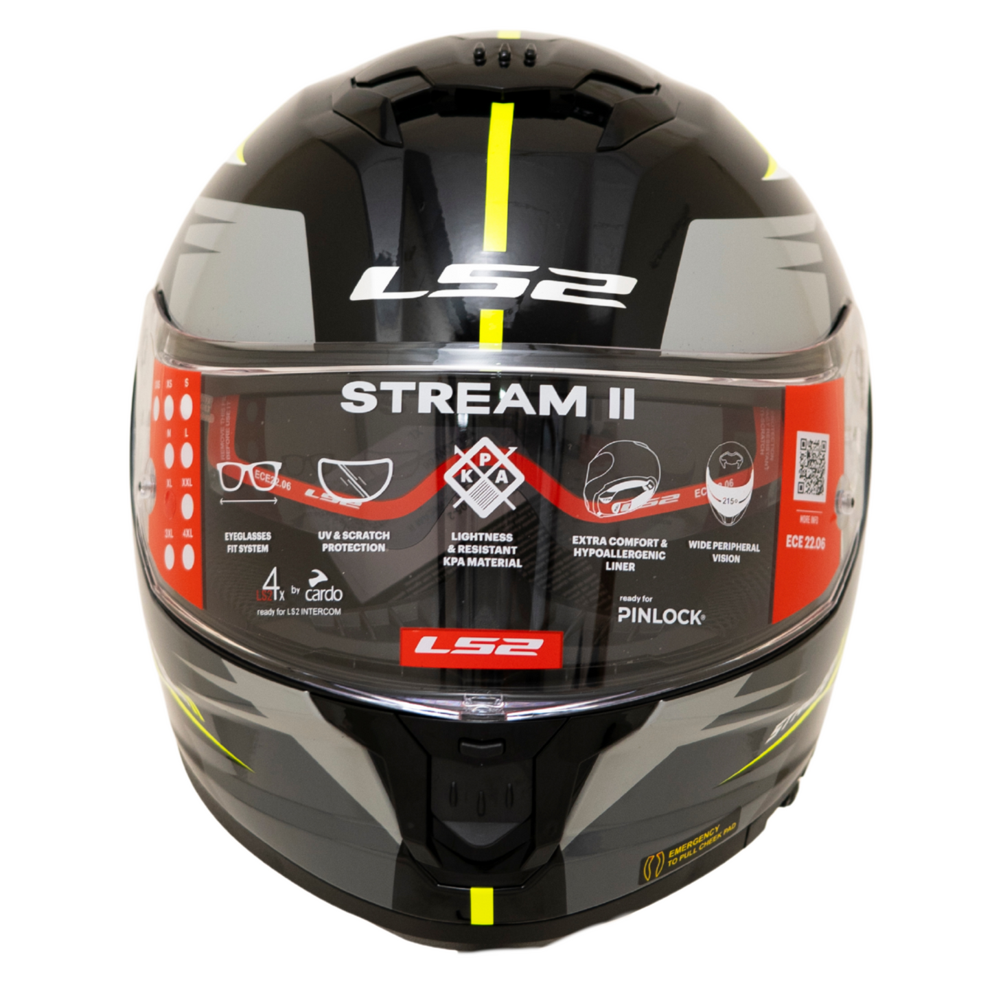 LS2 FF320 STREAM II METEOR BLACK YELLOW