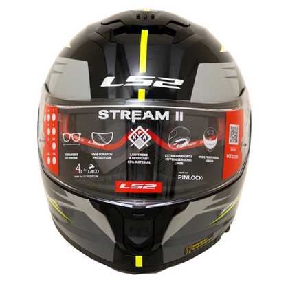 LS2 FF320 STREAM II METEOR BLACK YELLOW