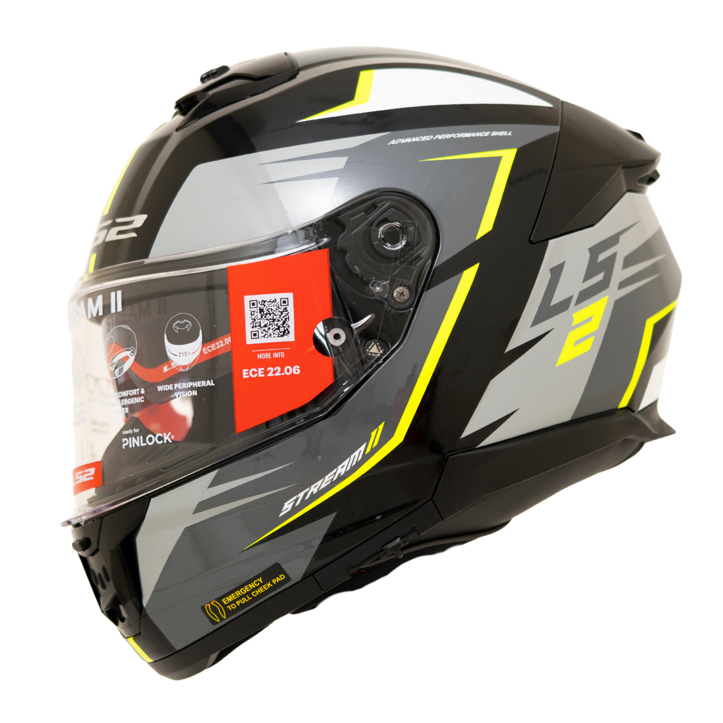 LS2 FF320 STREAM II METEOR BLACK YELLOW