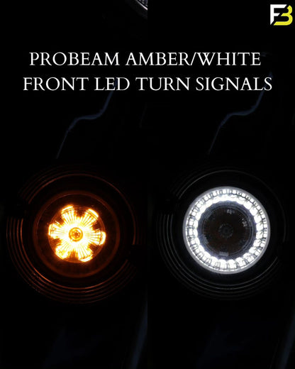 PROBEAM® AMBER/WHITE FRONT LED FLAT TURN SIGNALS WITH SMOKED LENSES