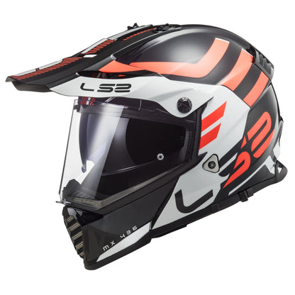 LS2 MX436 PIONEER EVO ADVENTURER BLACK WHITE ORANGE