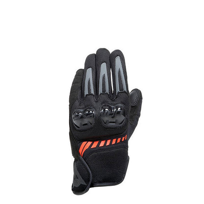 DAINESE MIG 3 AIR TEX GLOVES - BLACK/RED-FLUO