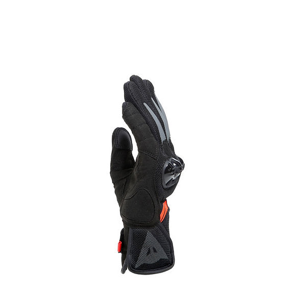 DAINESE MIG 3 AIR TEX GLOVES - BLACK/RED-FLUO