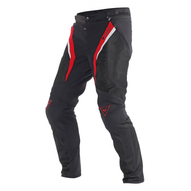 DAINESE DRAKE SUPER AIR TEX PANTS BLACK/WHITE/RED