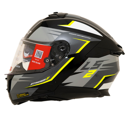 LS2 FF320 STREAM II METEOR BLACK YELLOW