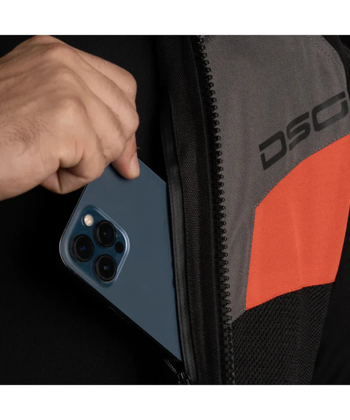 DSG APEX V2 RIDING JACKET BLACK GREY RACING RED