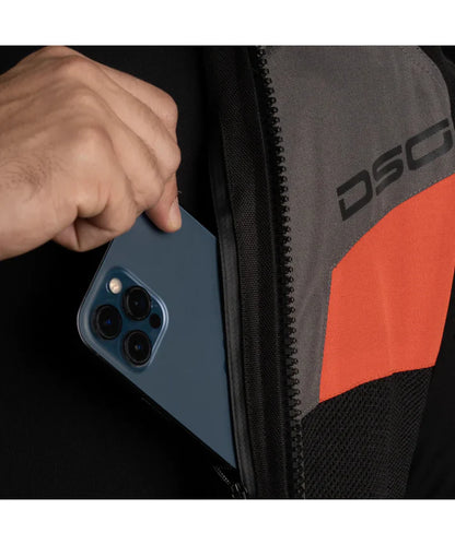 DSG APEX V2 RIDING JACKET BLACK GREY RACING RED