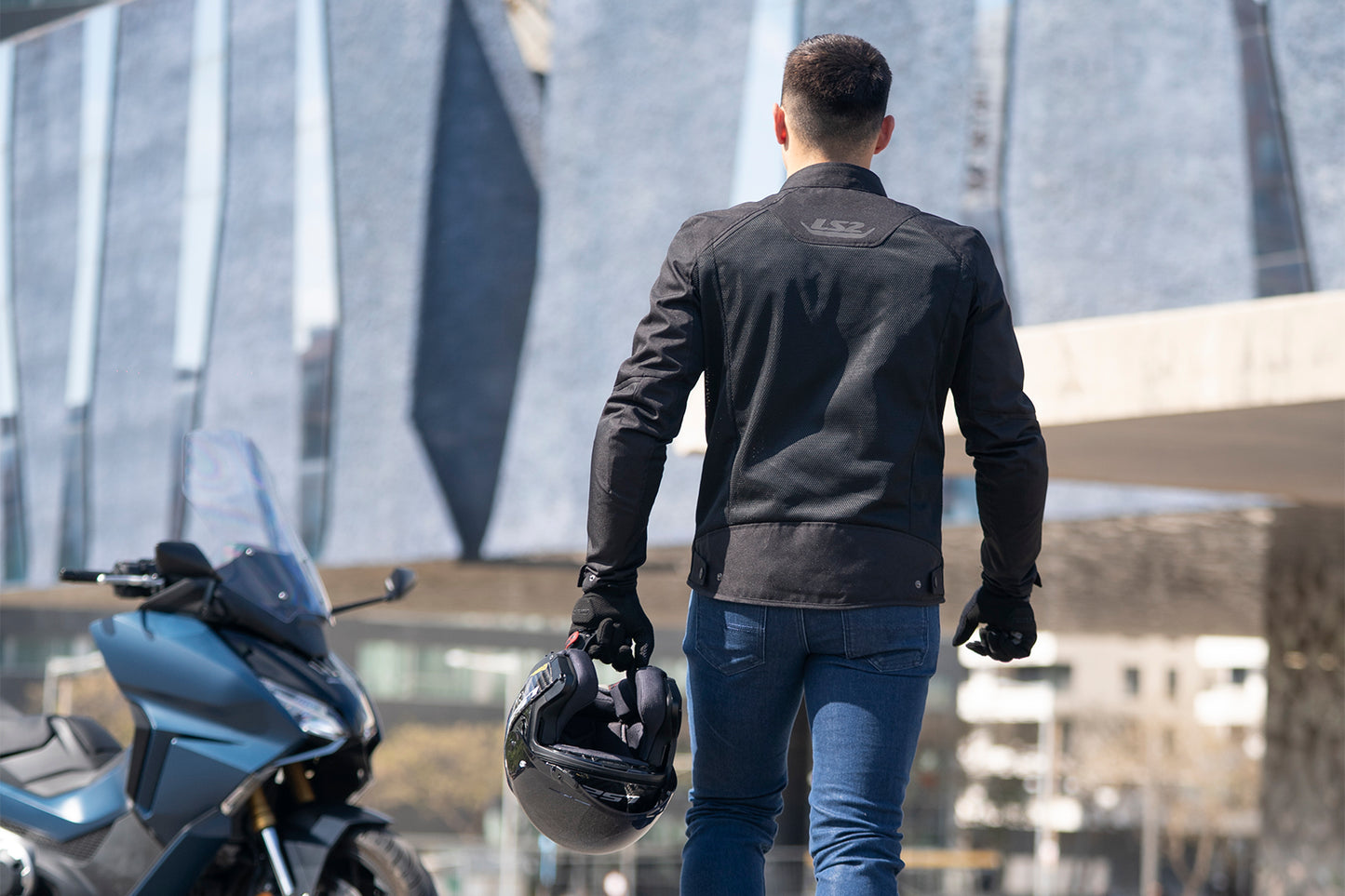 LS2 BREEZE MAN JACKET BLACK HI-VIZ YELLOW