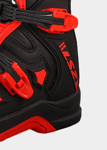 LS2 RAPTOR MOTORCYCLE BOOTS BLACK/ RED