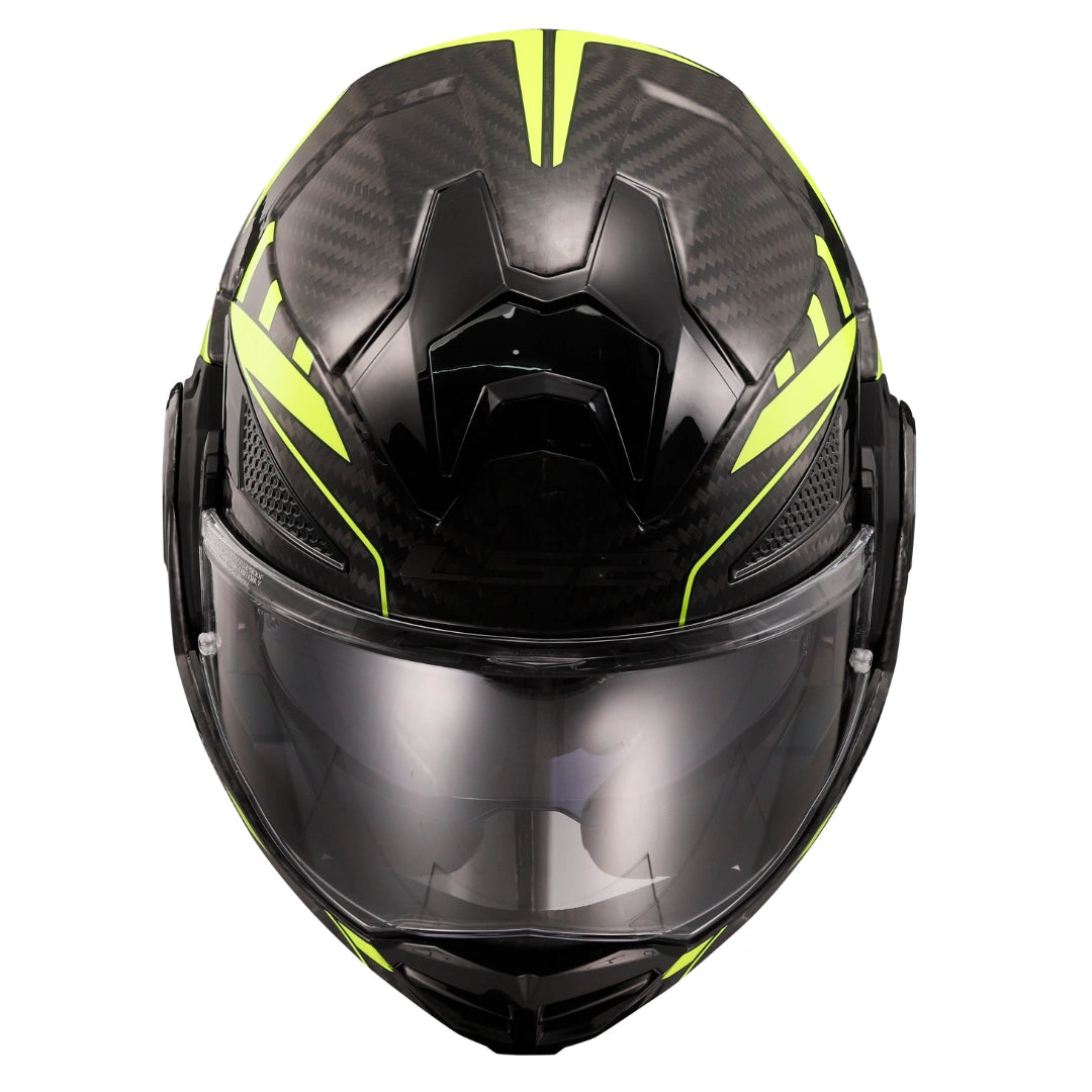 LS2 FF901 ADVANT X CARBON MODULAR HELMET- FUTURE HI-VIS YELLOW