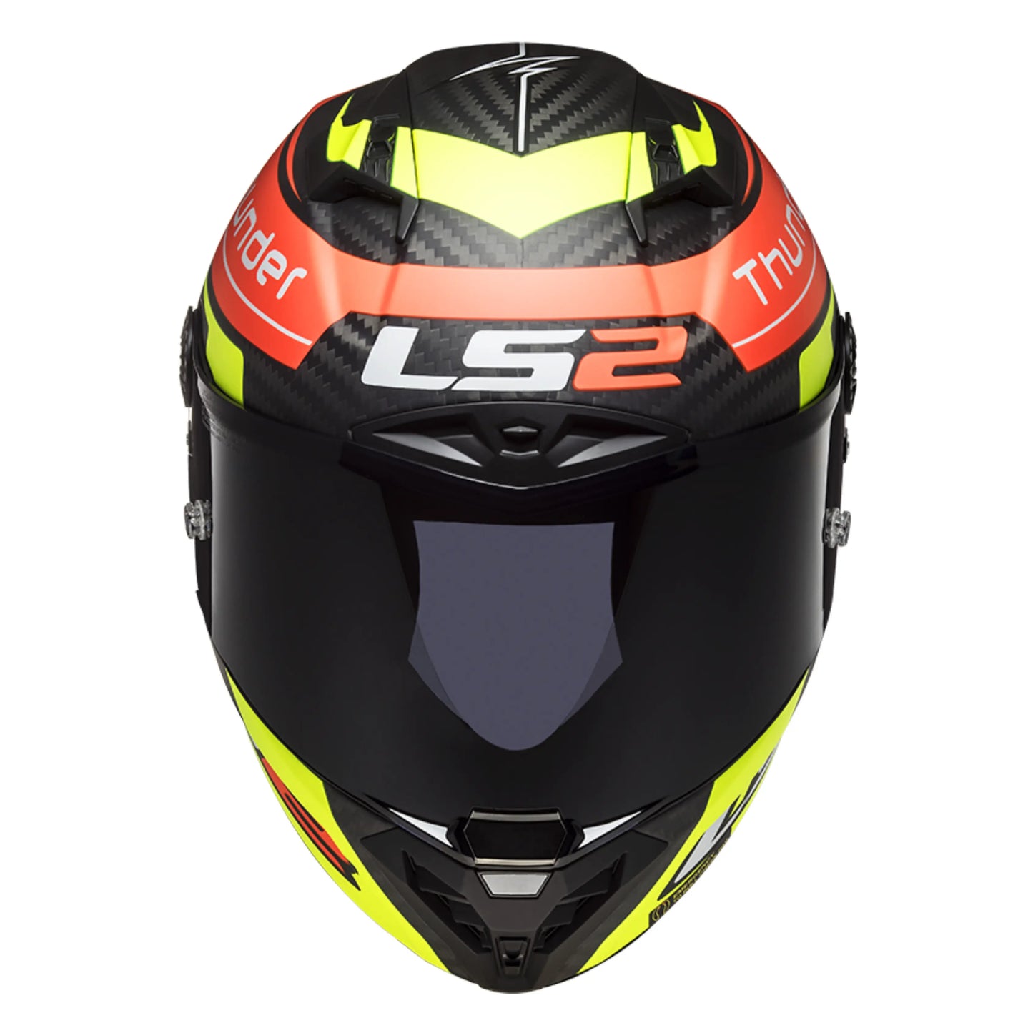 LS2 FF805 THUNDER CARBON ATTACK MATT RED H-V YELLOW