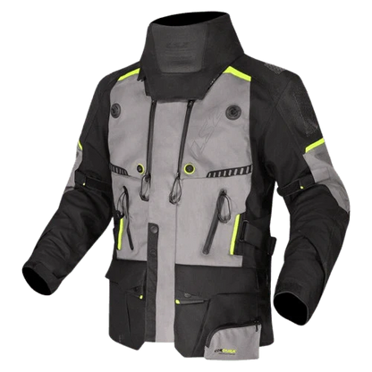 LS2 APOLLO RIDING JACKET BLACK DARK GREY H-V YELLOW