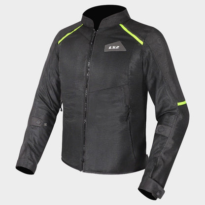 LS2 BREEZE MAN JACKET BLACK HI-VIZ YELLOW