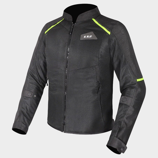 LS2 BREEZE MAN JACKET BLACK HI-VIZ YELLOW