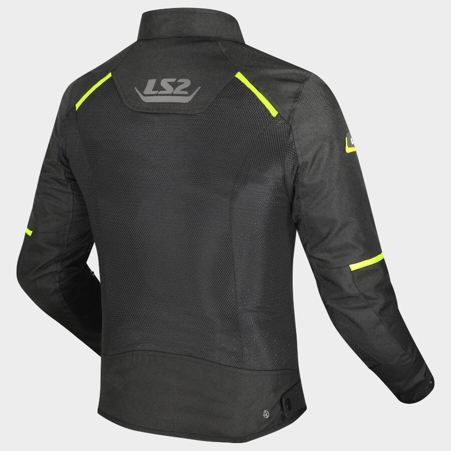 LS2 BREEZE MAN JACKET BLACK HI-VIZ YELLOW