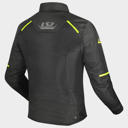 LS2 BREEZE MAN JACKET BLACK HI-VIZ YELLOW