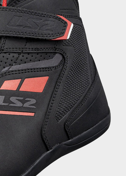 LS2 GARRA WATERPROOF BOOTS-Black / Hi-Viz Red