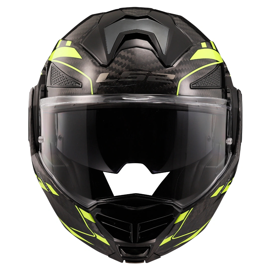 LS2 FF901 ADVANT X CARBON MODULAR HELMET- FUTURE HI-VIS YELLOW