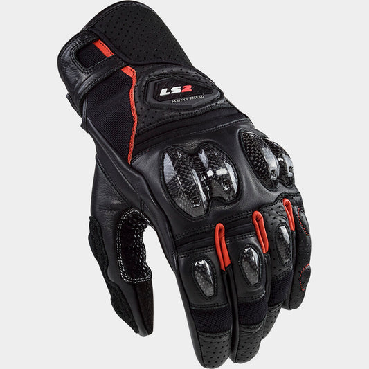 LS2 SPARK II LEATHER BLACK RED